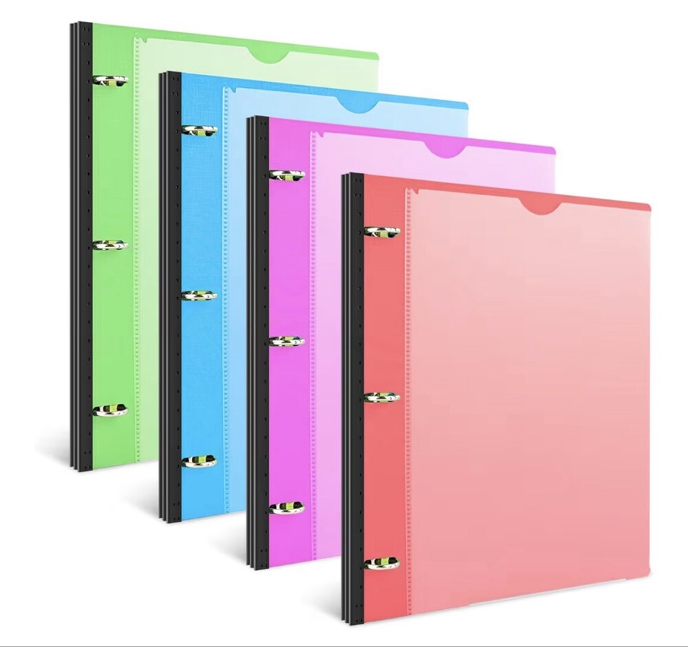 4-Pack Telescoping 3 Ring Binder Set, Portable Plastic Expandable Organizer